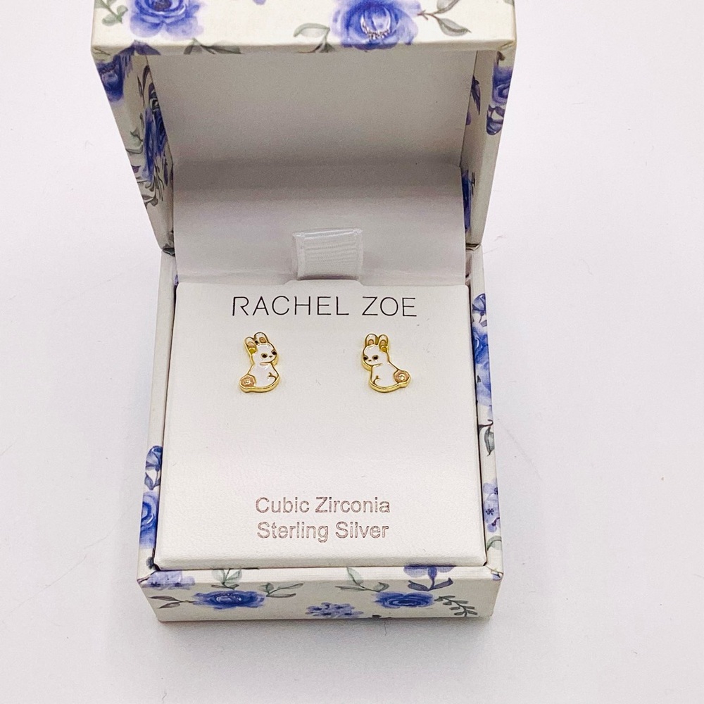 Rachel Zoe Gold Bunny Easter Earrings